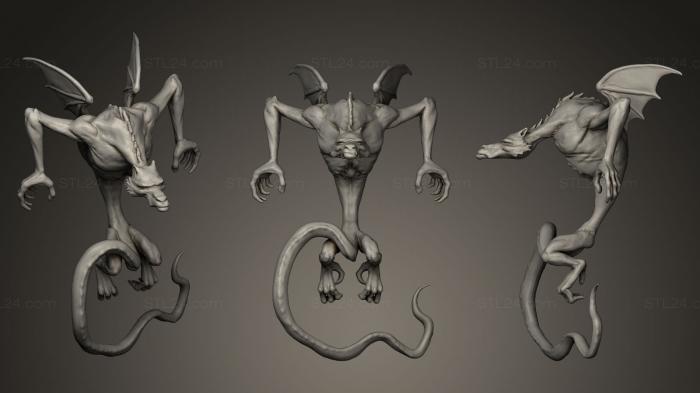 Статуэтки грифоны и драконы (Драго-Волк, STKG_0035) 3D модель для ЧПУ станка